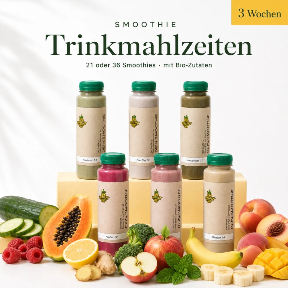 Smoothie-Trinkmahlzeiten mit Bio-Zutaten